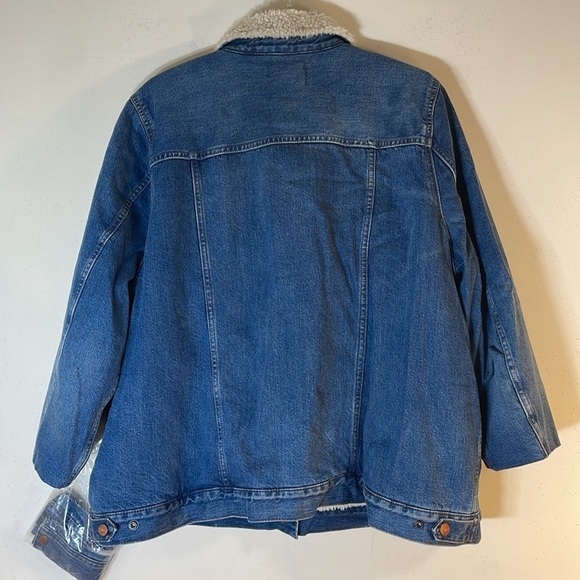 Altered! NWT. Madewell Oversized 3X Denim Jacket in Donaway Wash: Sherpa Edition - Picture 15 of 15